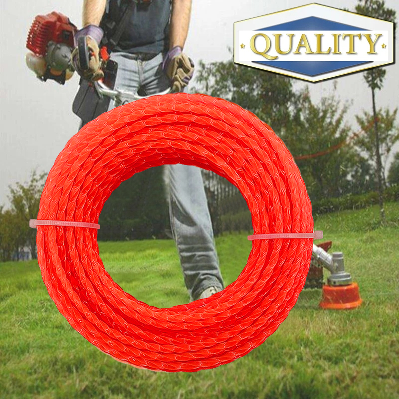LUSQI 5 M/10 M/15 M * 2.4 มม./2.7 มม./3 มม./3.5 มม./4 มม.Trimmer Line ไนลอนเกลียวเครื่องตัดแปรงเชือกเครื่องตัดหญ้าอุปกรณ์เสริม