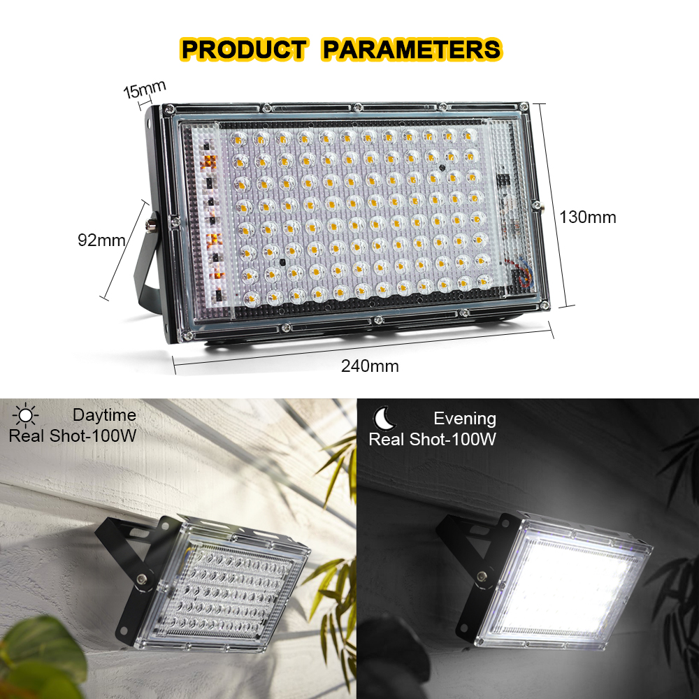 LED-Scheinwerfer 50W 150W 220 W IP65 wasserdicht 240V V Außen scheinwerfer LED-Reflektor Straßen laterne Garten beleuchtung