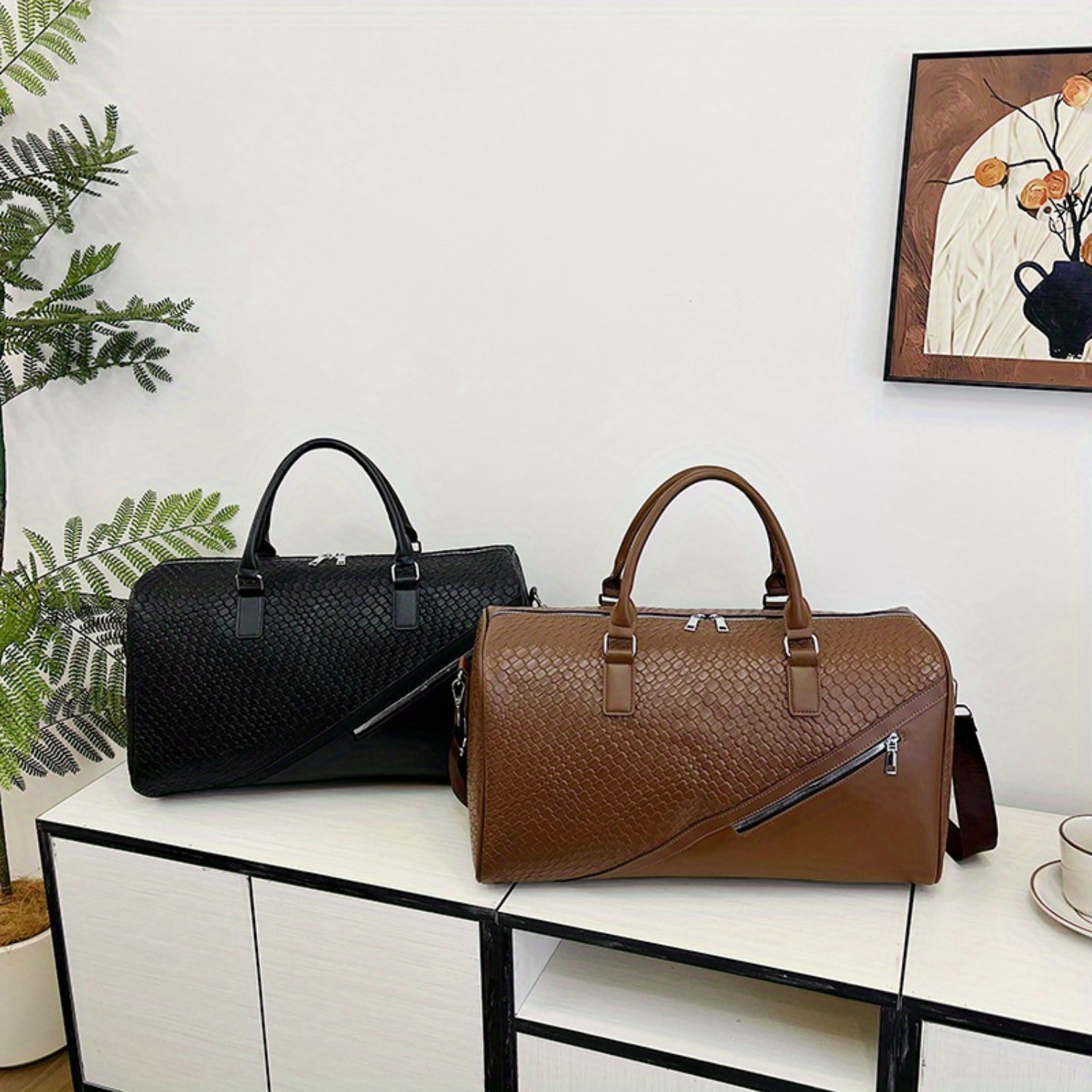 高級 Pu レザートラベルハンドバッグ 2024 新大容量ビジネスカジュアルショルダーバッグファッションウィークエンダーオーバーナイトバッグジップポケット