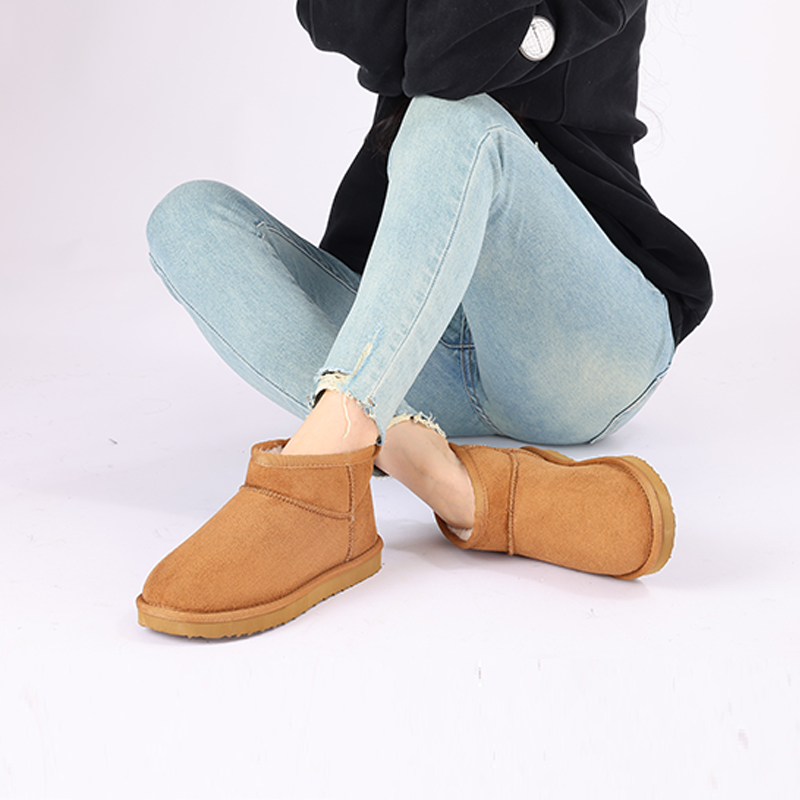 Shevalues 冬の女性のスノーブーツブランドファジースノーブーツショートアンクルファーブーツ暖かい家綿のブーツファッション女性ミニブーツ