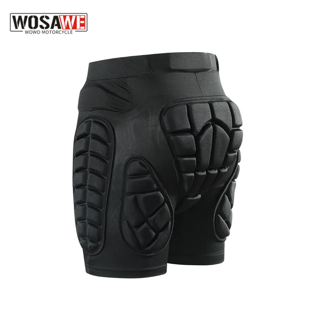 Wosawe กางเกงขี่มอเตอร์ไซค์เล่นสโนว์บอร์ดขาสั้นสำหรับอุปกรณ์ป้องกันสเก็ตบอร์ดป้องกันสะโพกสำหรับมอเตอร์ครอสเล่นสกี