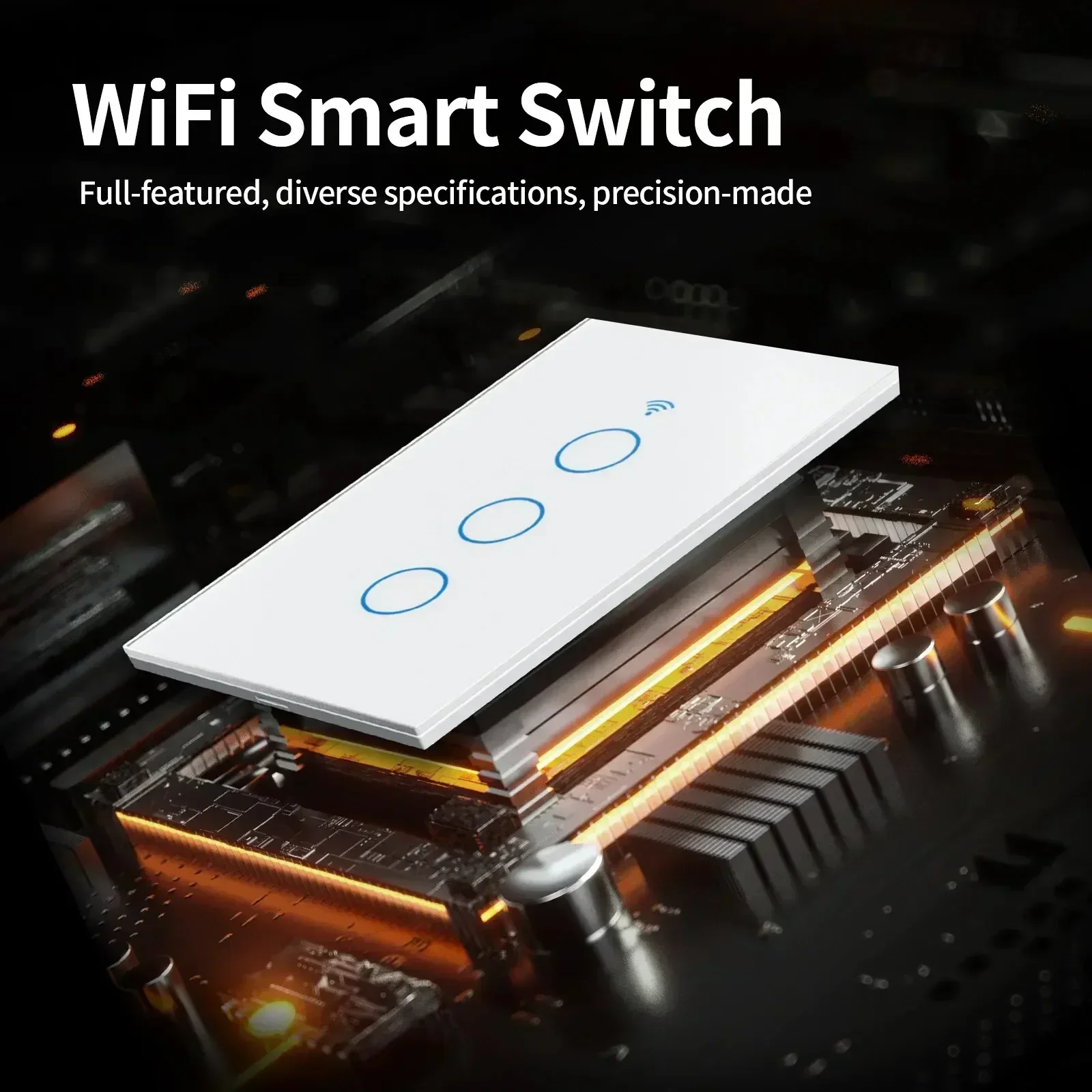 Tuya US WiFi + Bluetooth Smart Switch Nessun cavo neutro richiesto 1/2/3/4 Gang Light WiFi Touch Switch Funziona con Alexa Google Home