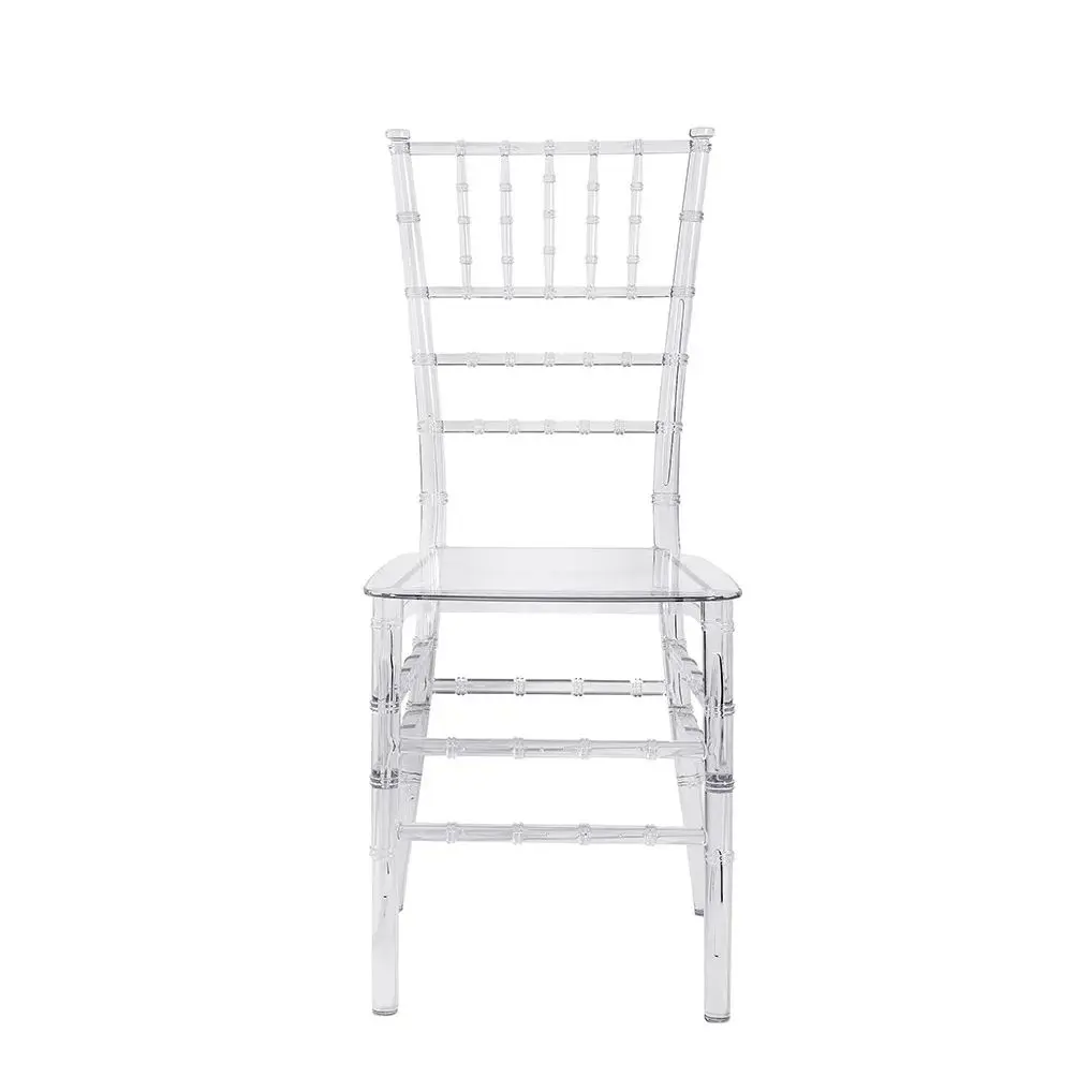 투명 이벤트 파티 식사 판매 아크릴 플라스틱 chiavari 크리스탈 클리어 Chiavari 의자 웨딩 의자 도매