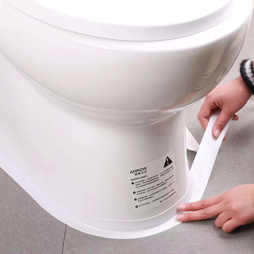 1 rollo de tira de sellado de inodoro impermeable y a prueba de moho, cinta de sellado autoadhesiva para baño y cocina, cinta impermeable para baño
