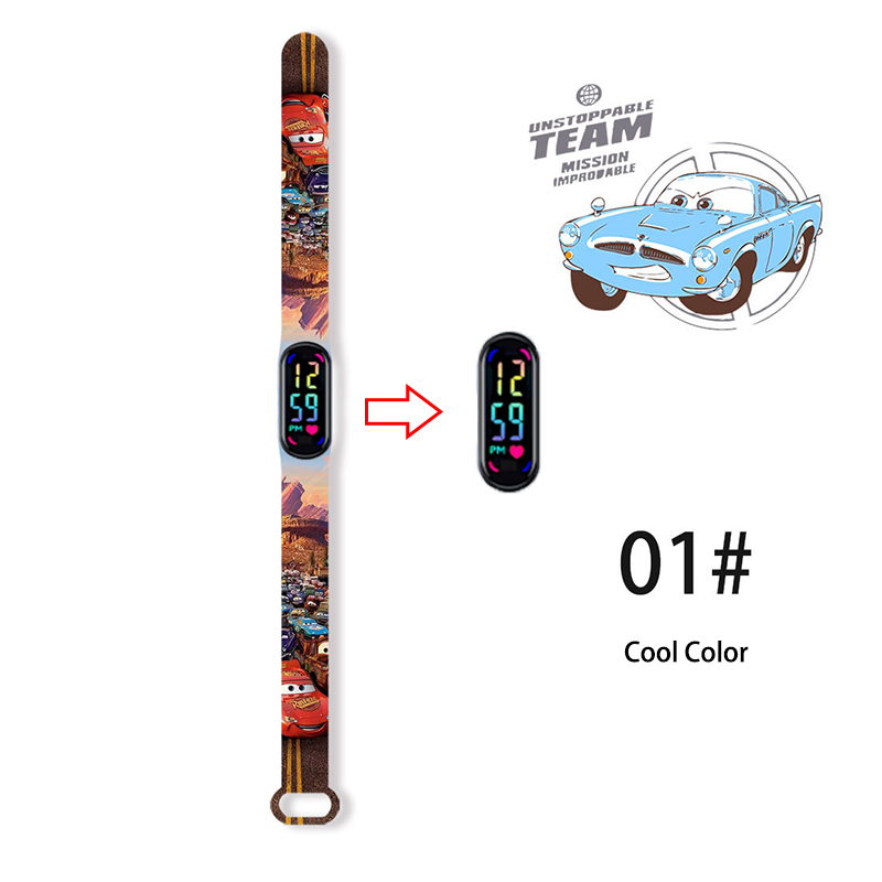 Disney carros crianças relógios meninos à prova dwaterproof água tela de toque relógio para crianças à prova dwaterproof água relógio digital pulseira presente requintado