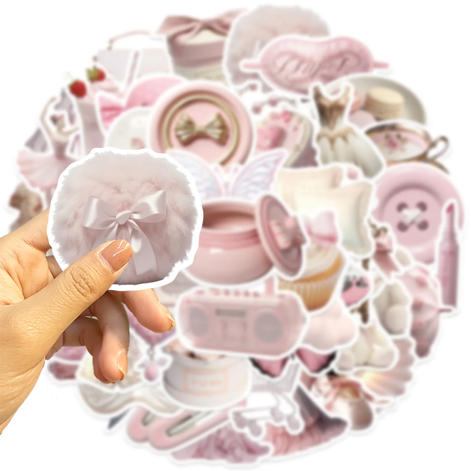 50PCS Pink Gentle Ballet Girl Style Graffiti Stickers chitarra Notebook bagagli adesivi impermeabili fai da te giocattolo