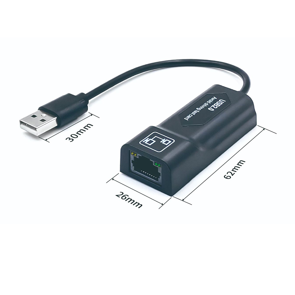 Adaptador USB 2,0 a RJ45 con Cable Mirco USB, conector LAN Ethernet, adaptador OTG para AMAZON Fire Stick o Fire TV3