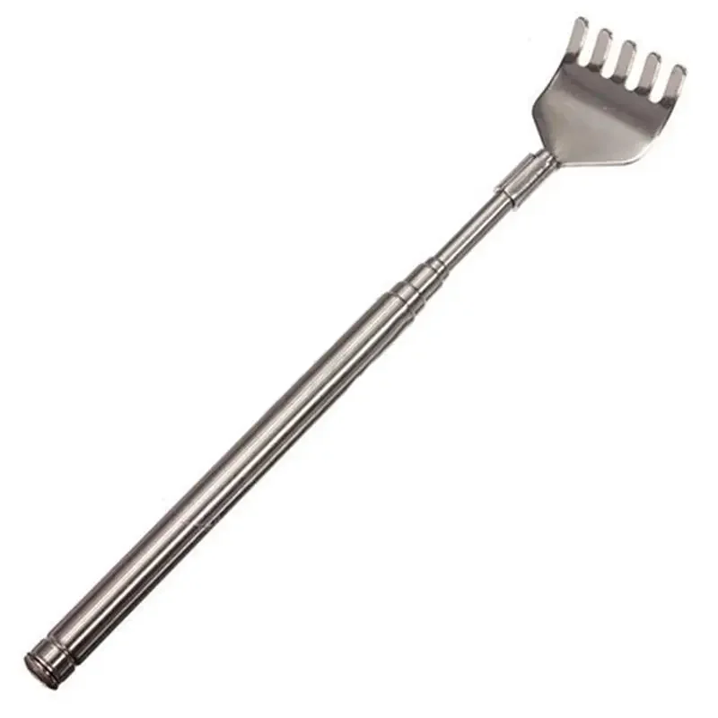 1 Uds. Bolígrafo telescópico portátil de acero inoxidable ClipTelescópico rascador de espalda herramienta para rascar la picazón ajustable 15cm-50cm
