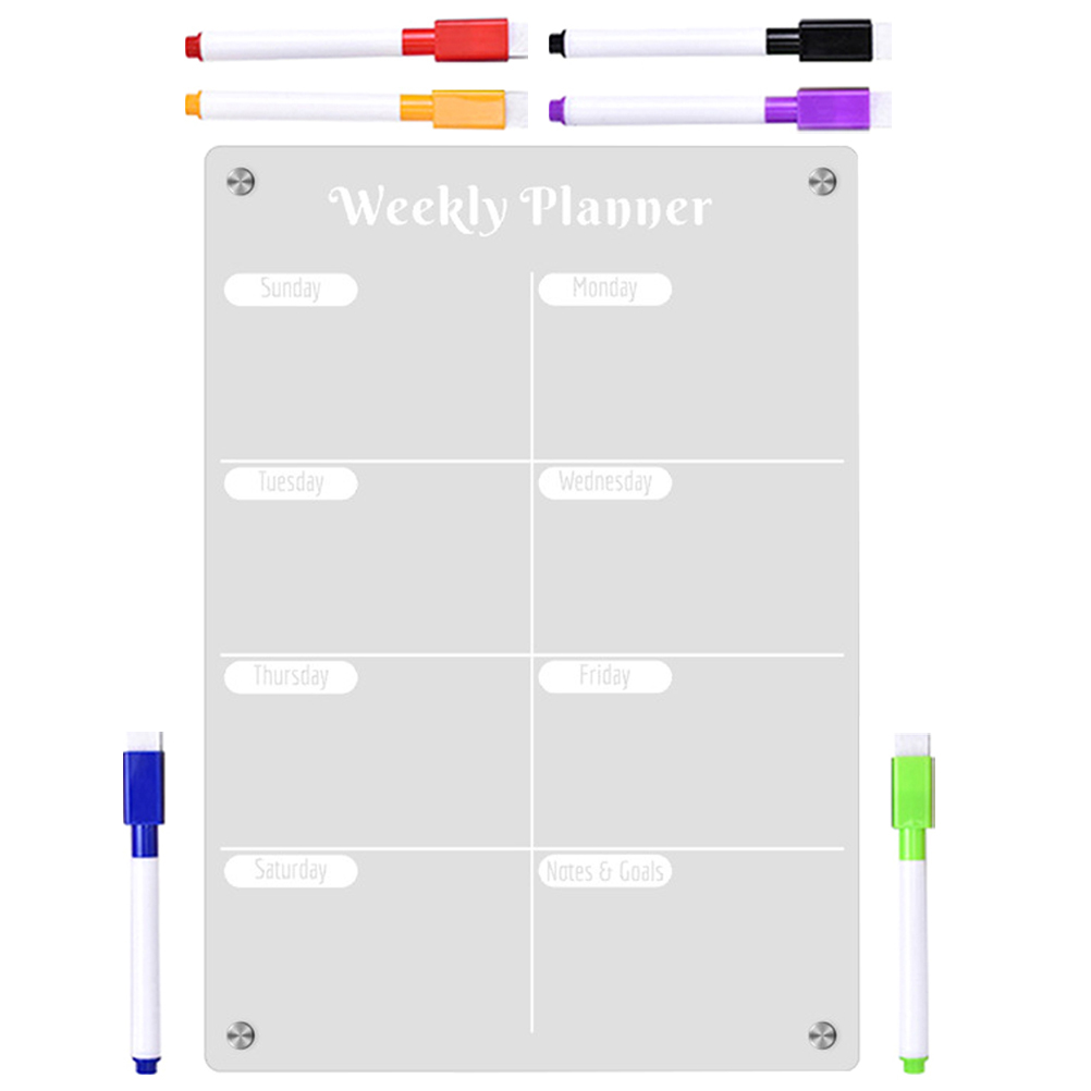 Wochen planer Board Whiteboards Magnet wände Tages plan klare Kühlschrank Nachricht Acryl trocken löschen To-Do-List Französisch