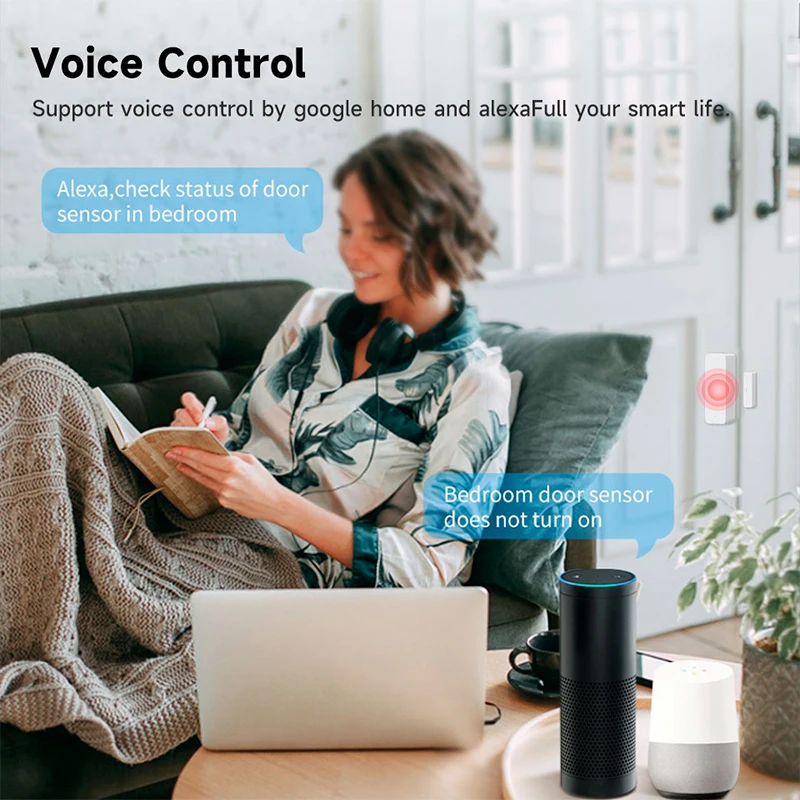 Tuya WiFi ZigBee Door Window Security-Protection Door Open / Closed Sensor Smart Life Detector Control Via Alexa Google Home