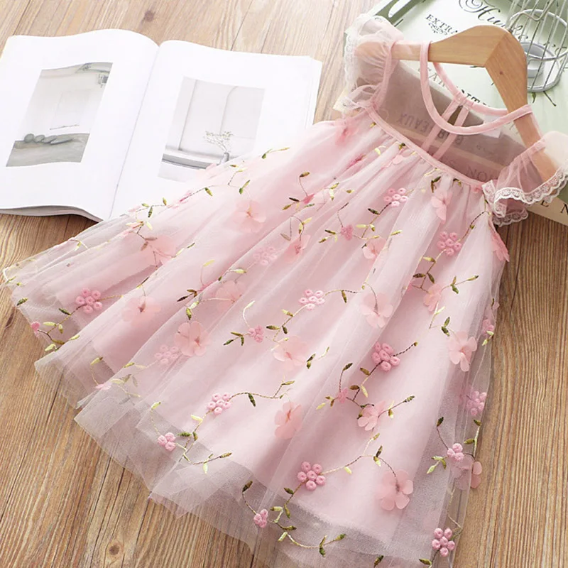Nuovo abito da principessa floreale estivo per bambina, abbigliamento per bambini per festa di nozze