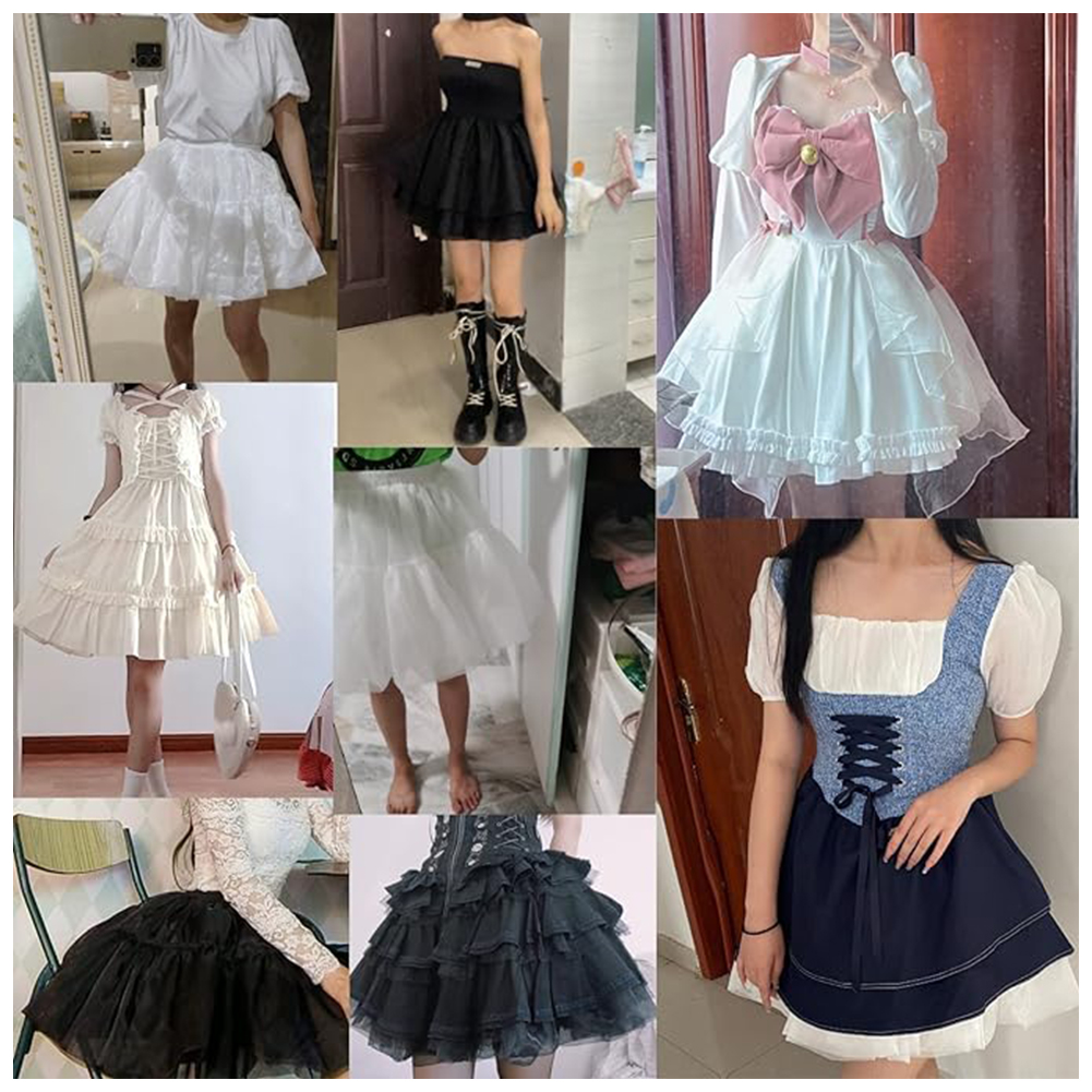 Lolita Super Stuffed Petticoat Crinoline Slips Wedding Accessories Multi Layers Short Organza Tutu Skirt Vintage Underskirt