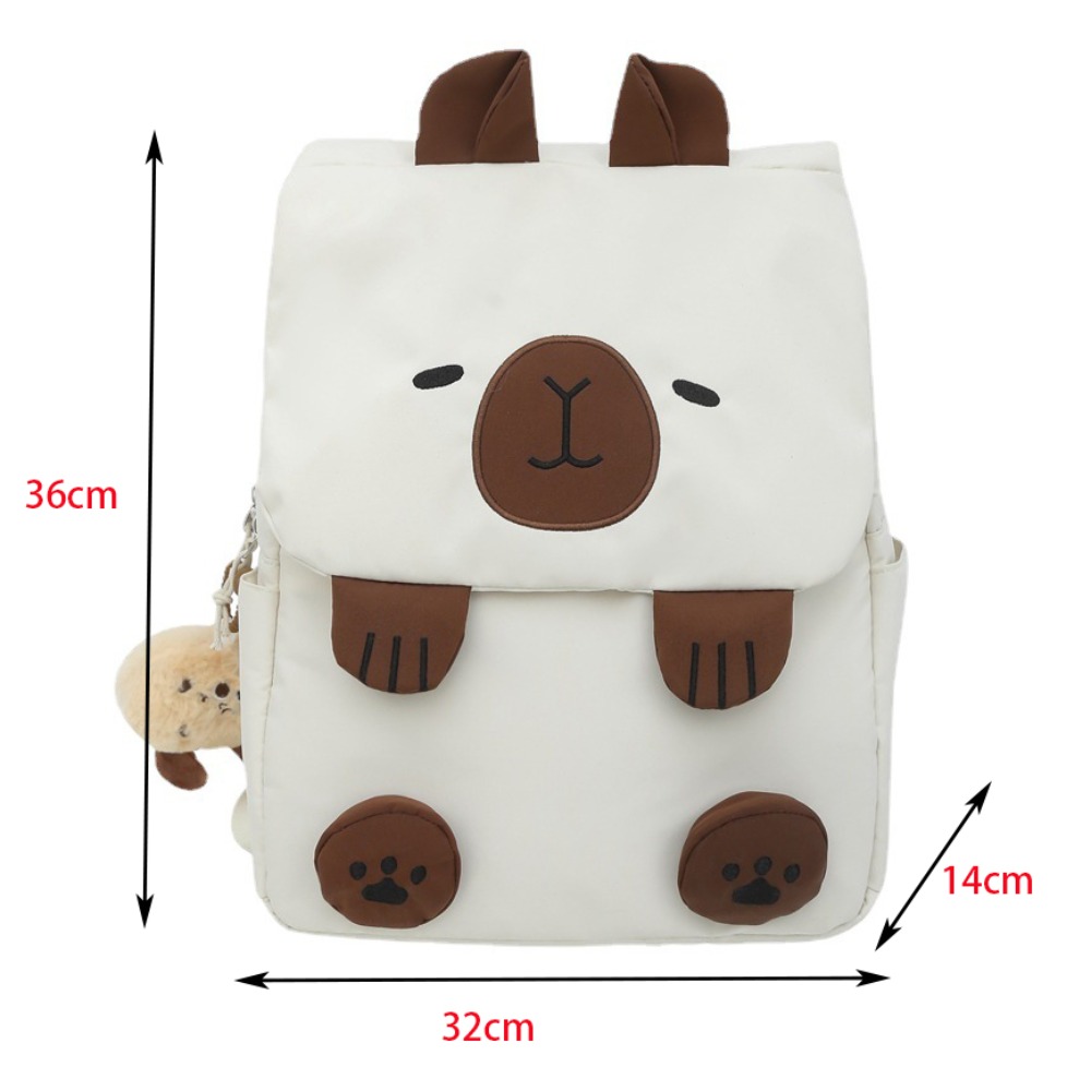 Kawaii Capybara 여성용 나일론 배낭 다목적 만화 재미 있은 Capibala Crossbody 가방 대용량 토트 백 핸드백