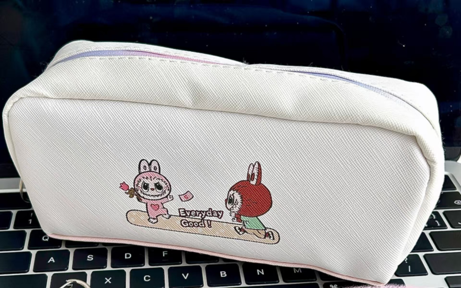 Cartoon Colorful Translucent Pencil Case Student Pencil Case Large Capacity Stationery Single Layer Storage Bag