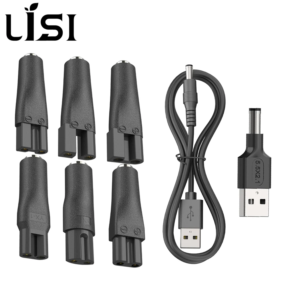 LISI 8 PCS Przewód zasilający 5V Uniwersalna ładowarka zamienna Adapter USB do wszystkich rodzajów maszynek do strzyżenia włosów Trymery do brody Golarki Lampy biurkowe