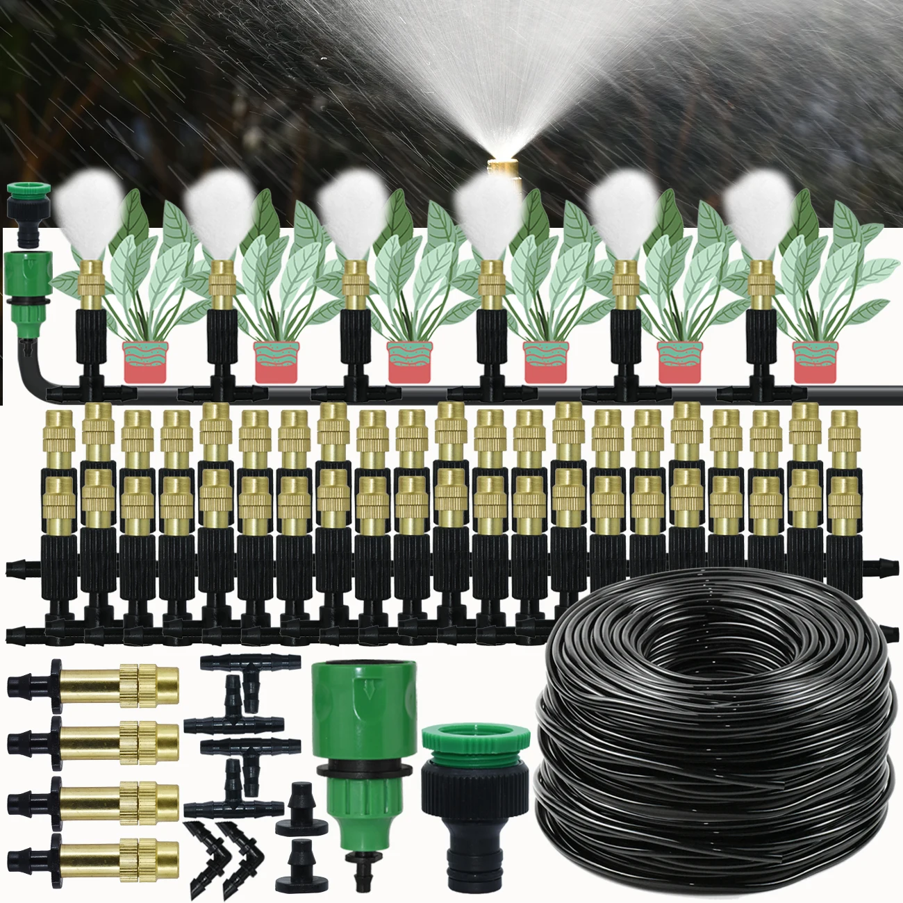 KESLA เรือนกระจก 5-30M กลางแจ้ง 1/4 ทองเหลือง Atomizer Misting Cooling ระบบสวนชลประทานรดน้ําหัวฉีด 4/7 มม.สําหรับ Patio