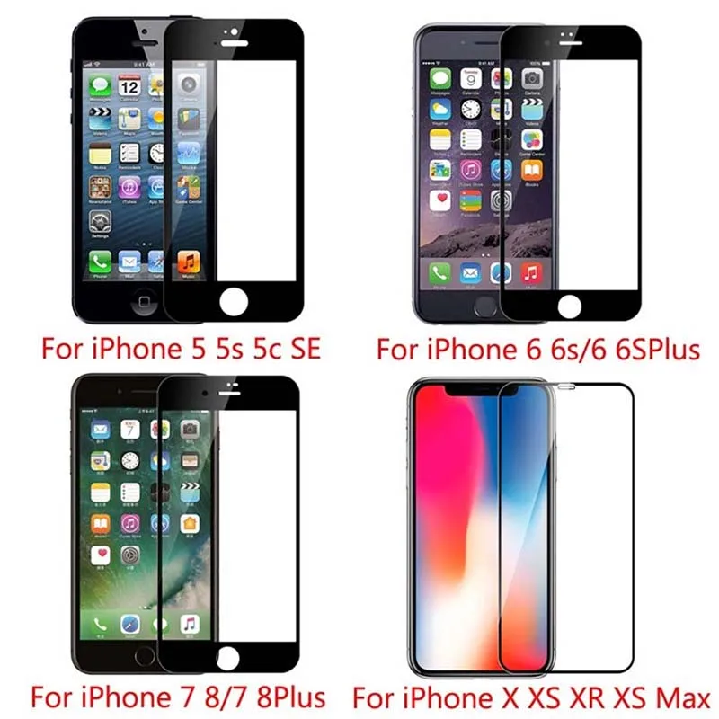 2pcs Premium Tempered Glass For iPhone 17 16 15 14 13 12 11 16e Screen Protector Pro Max Full Glue X XR XS 7 8 Plus Armor