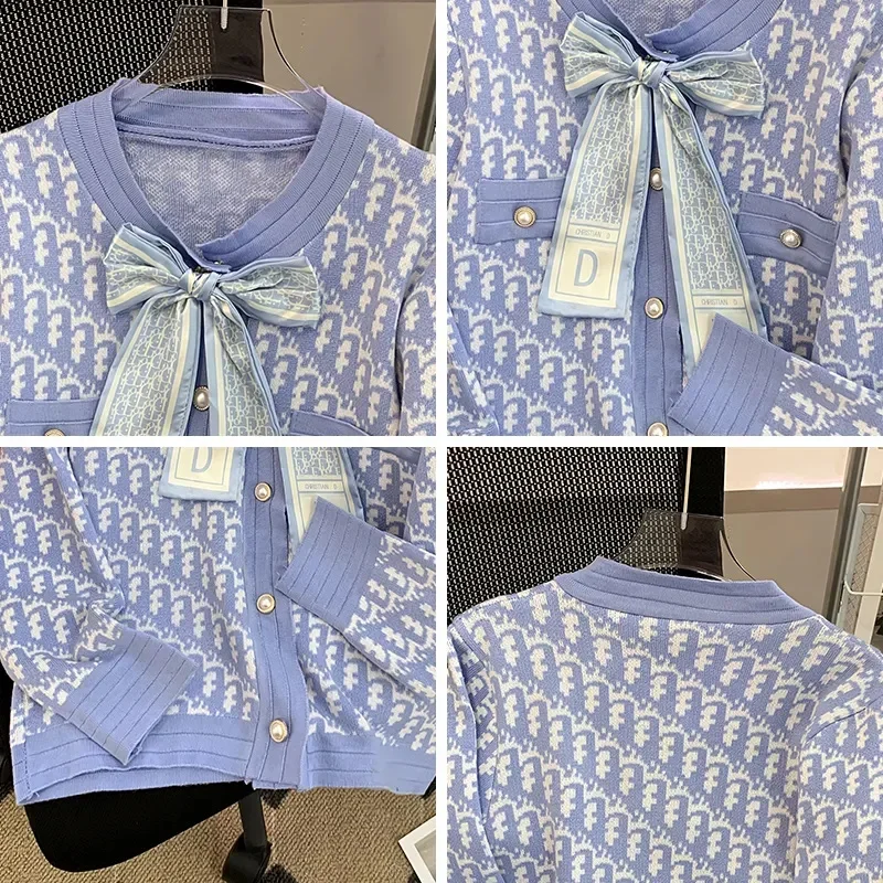 2024 nova primavera outono camisola jaqueta feminina design moda malha cardigan casaco vermelho rosa preto cinza malhas topos feminino