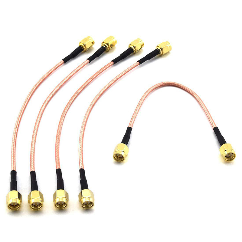 10/20/30/40/50cm sma macho para macho cabo rg316 50 ohm rf coaxial trança extensão para antena e wifi anti-interferência
