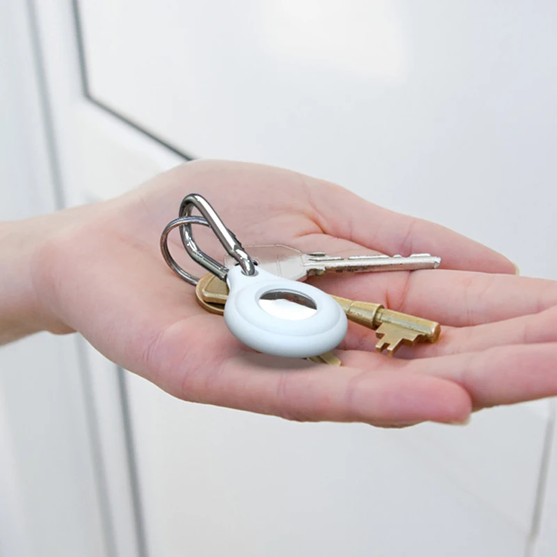 Cho Airtags Theo Dõi Vỏ Thiết Bị Móc Khóa Chống Mất Chó Theo Dõi Thiết Bị Định Vị Airtag Chất Lỏng Silicon Móc Khóa Cho Apple Không Thẻ ốp Lưng
