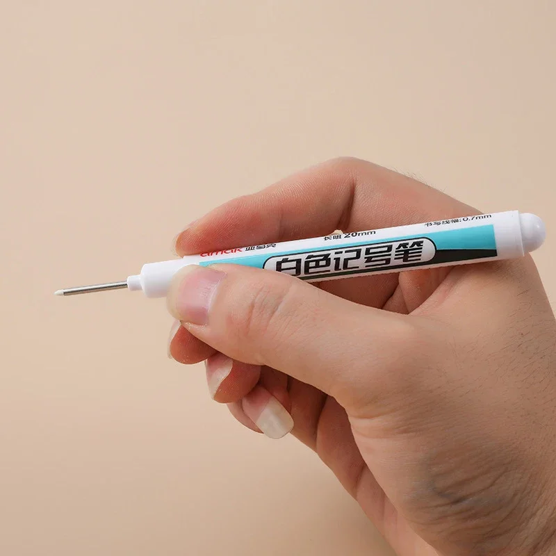 White Marker Oily Fine Tip Courier Waterproof Non-Fading Advertising Greeting Card Tire Glass Highlighter Pen Can Not Be Erased