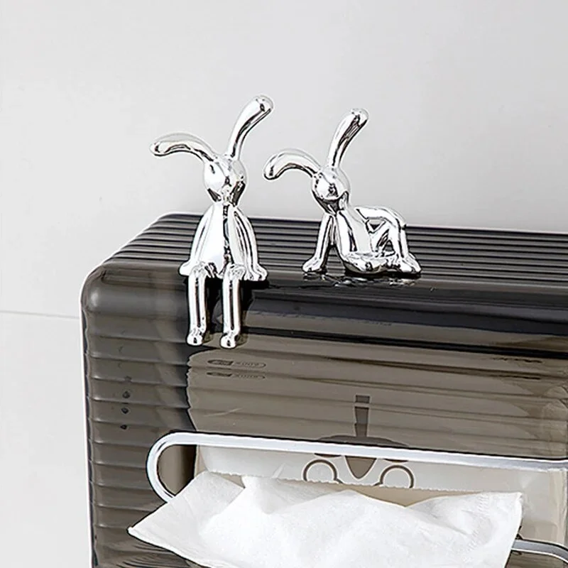 2PC กระต่ายหูยาวเครื่องประดับ Sticky รูปปั้นการ์ตูนอุปกรณ์เสริมห้องนั่งเล่นห้องนอนตกแต่งรถเดสก์ท็อปตกแต่ง