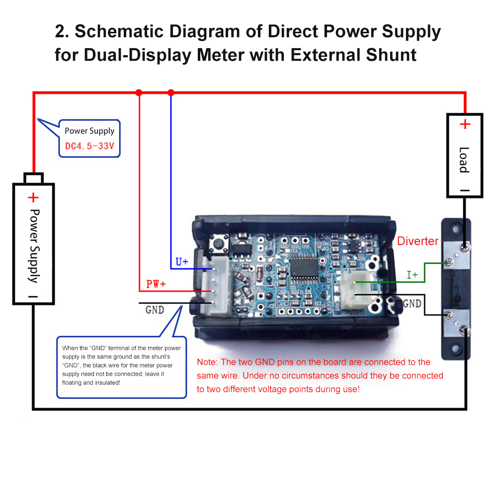 H28UI5 LED Digital Voltmeter DC 0-300V 10A 50A 100A Voltmeter Ammeter Red + Blue LED Amp Dual Digital Volt Meter Gauge