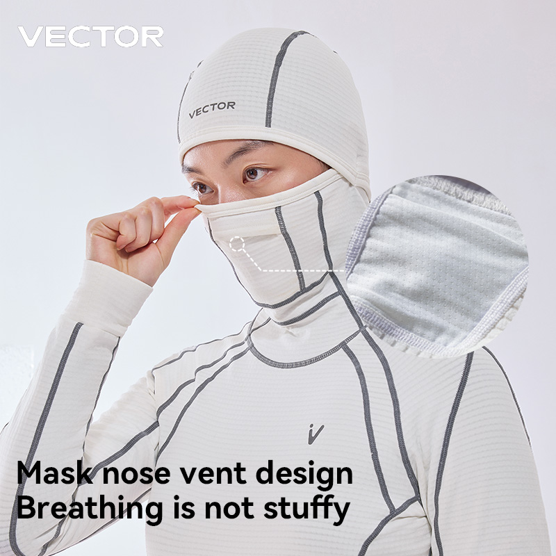 Vector novo estilo com capuz camada média velo roupa interior térmica com capuz máscara dupla placa de esqui masculino e feminino ultra macio inverno rápido