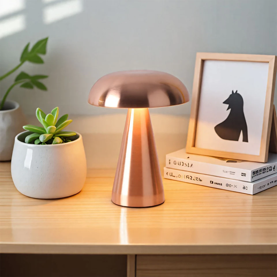 Retro table lamp Mushroom LED Night Light Rechargeable desk lamp Touch Sensor Reading Lights  for bedroom  Restaurant Bar Decor