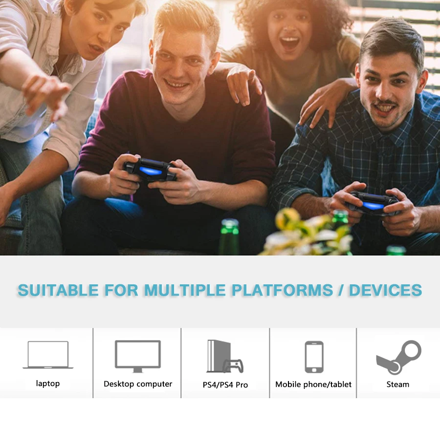 Wireless Game Controller For PlayStation 4/Slim/Pro/PS3 Console Computer PC Bluetooth Gamepad 6-axis Gyroscope Dual Vibration