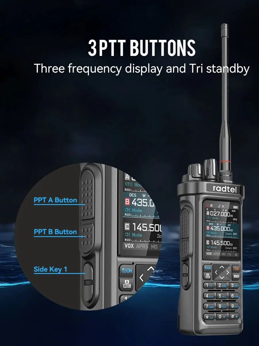 Radtel RT-950 PRO Walkie Talkie AM/FM/CB/LSB/USB/CW Empfänger mit GPS APRS 10W Bluetooth Telefon Programmierung Amateurfunk RT-950PRO