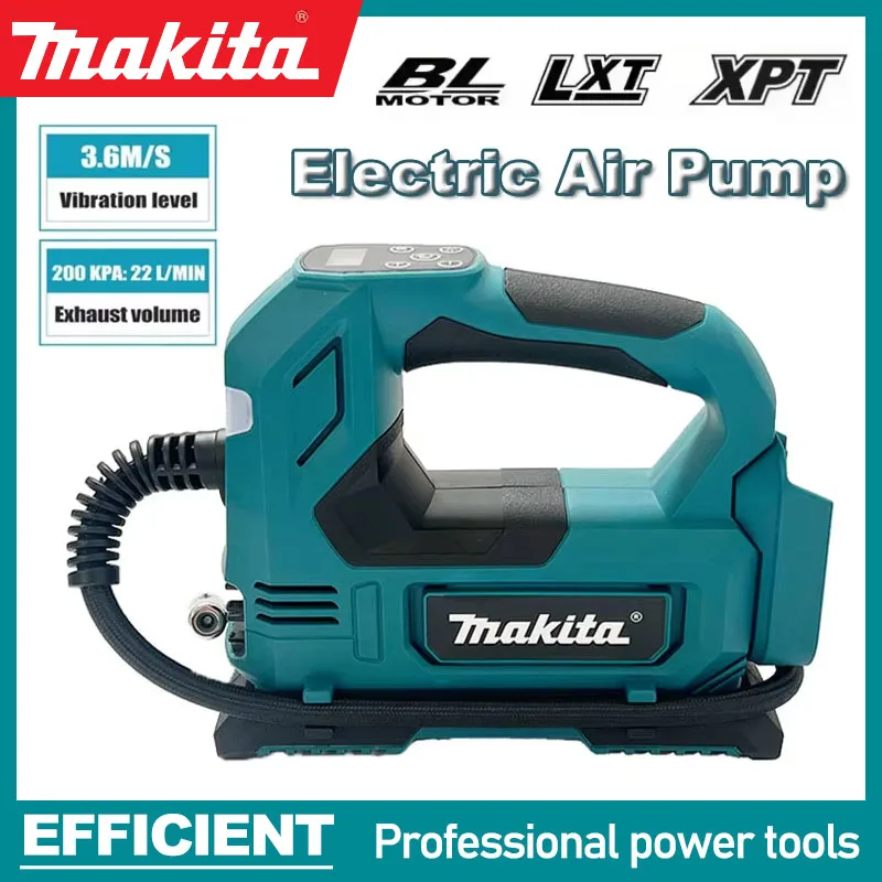 Inflador de neumáticos inalámbrico portátil Makita, bomba de aire eléctrica con batería de 18V, compresor de aire de mano para neumáticos de bicicleta y coche, bola