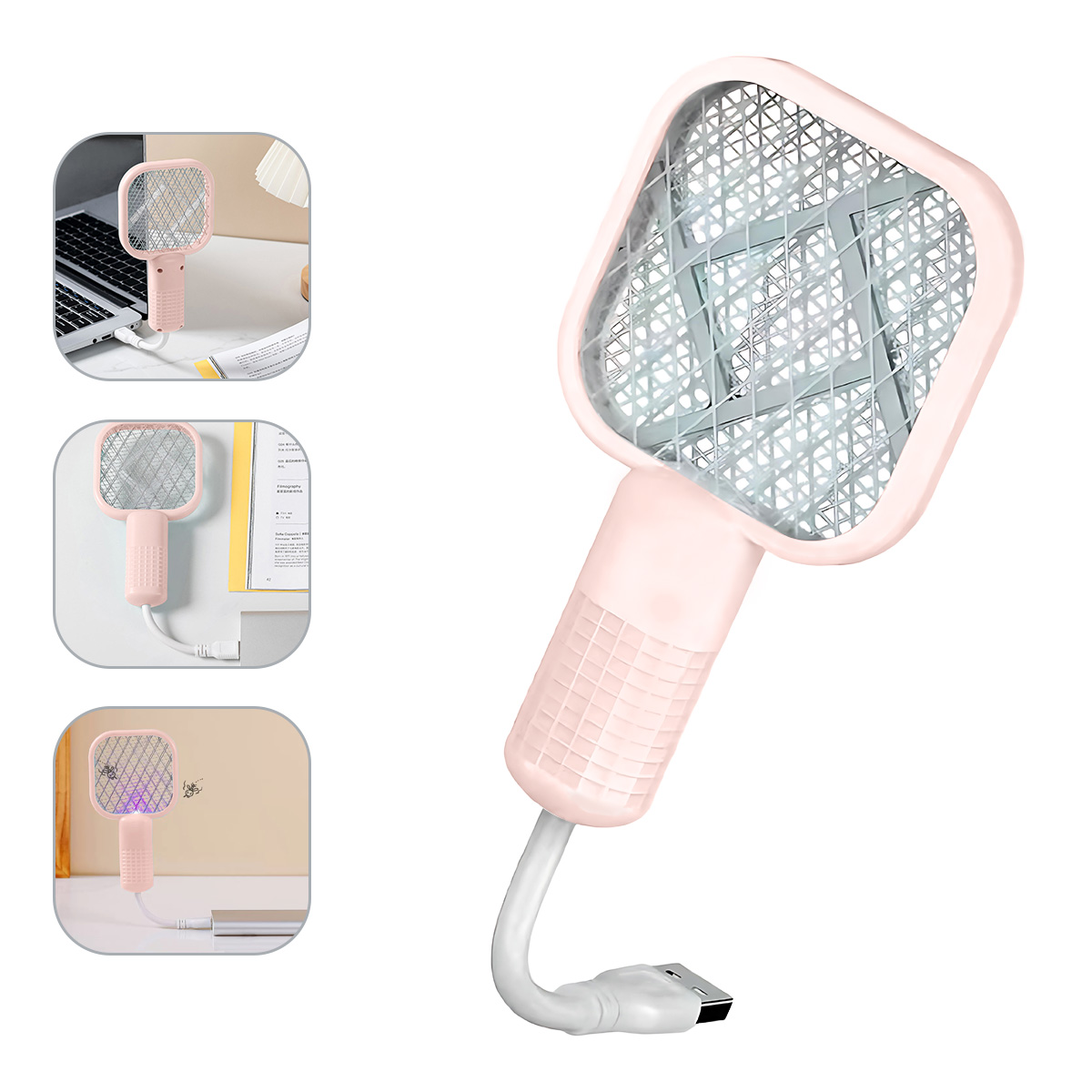 Portable Insect Swat Compact Electric Mosquito Exterminator USB Port UV Lamp Mini Fly Swat For Outdoor Camping Bedroom