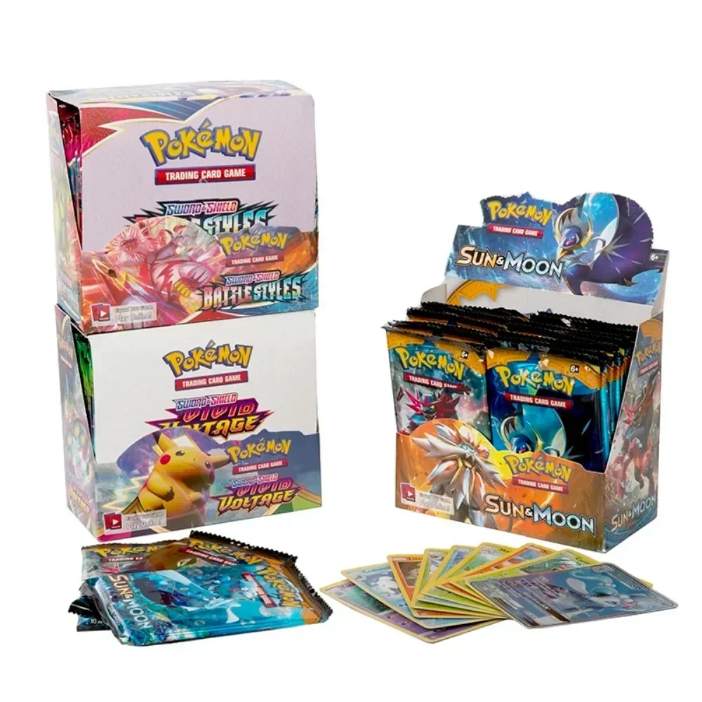 ใหม่ 360 ชิ้นกล่องการ์ด Pokemon Shining Fates สไตล์ภาษาอังกฤษ Booster Battle Carte Trading Card คอลเลกชันเกมการ์ดของเล่นเด็กของขวัญ