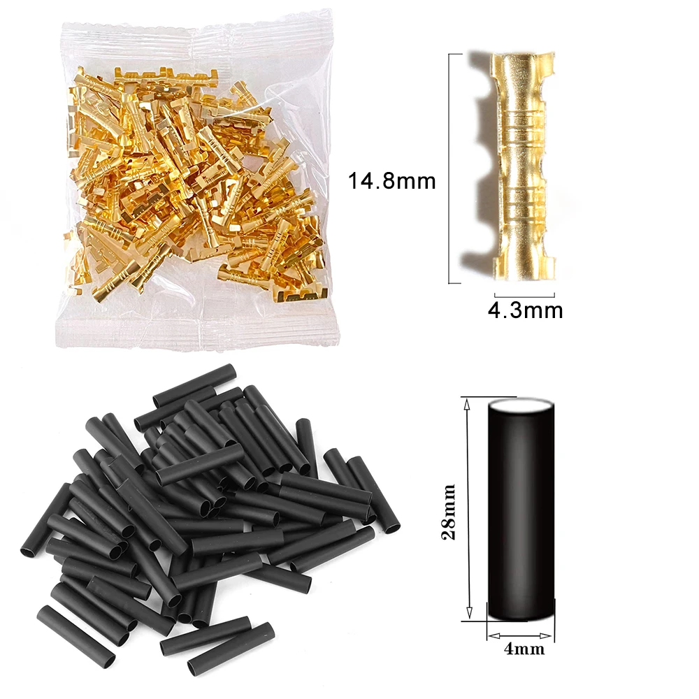 Set di connettori per cavi elettrici a forma di U Set di terminali a crimpare per blocco cavo di cablaggio rapido 0,5-1,5 mm2 con kit di tubi termorestringenti