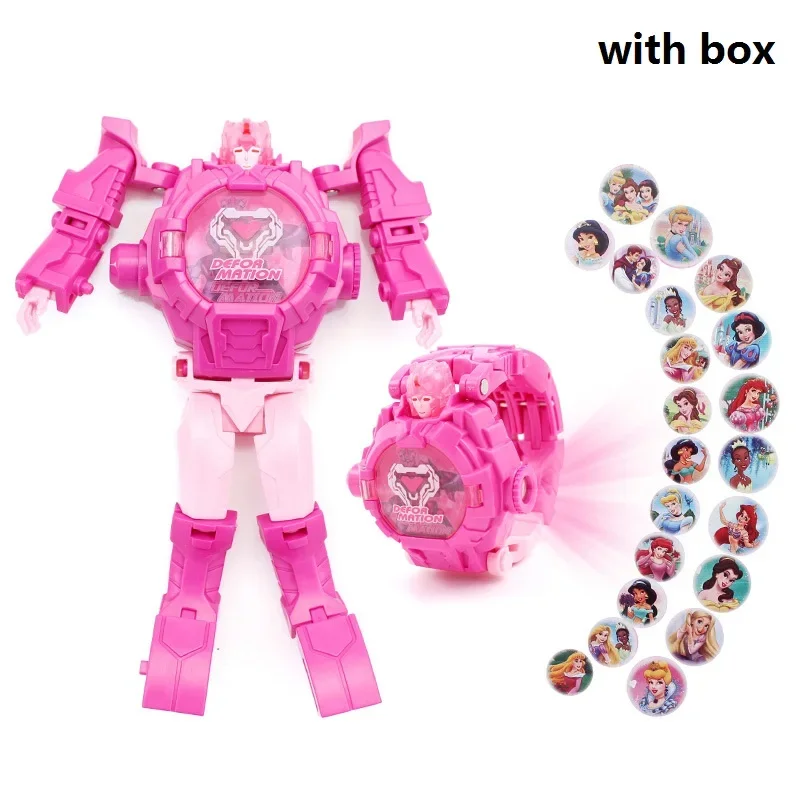 นาฬิกาฟิกเกอร์ดิสนีย์ Frozen Avengers, Jam Tangan elektronik เด็กชายของเล่นเด็กหญิงการ์ตูนไอรอนแมนหุ่นยนต์แปลงร่างเป็นของขวัญสำหรับเด็ก