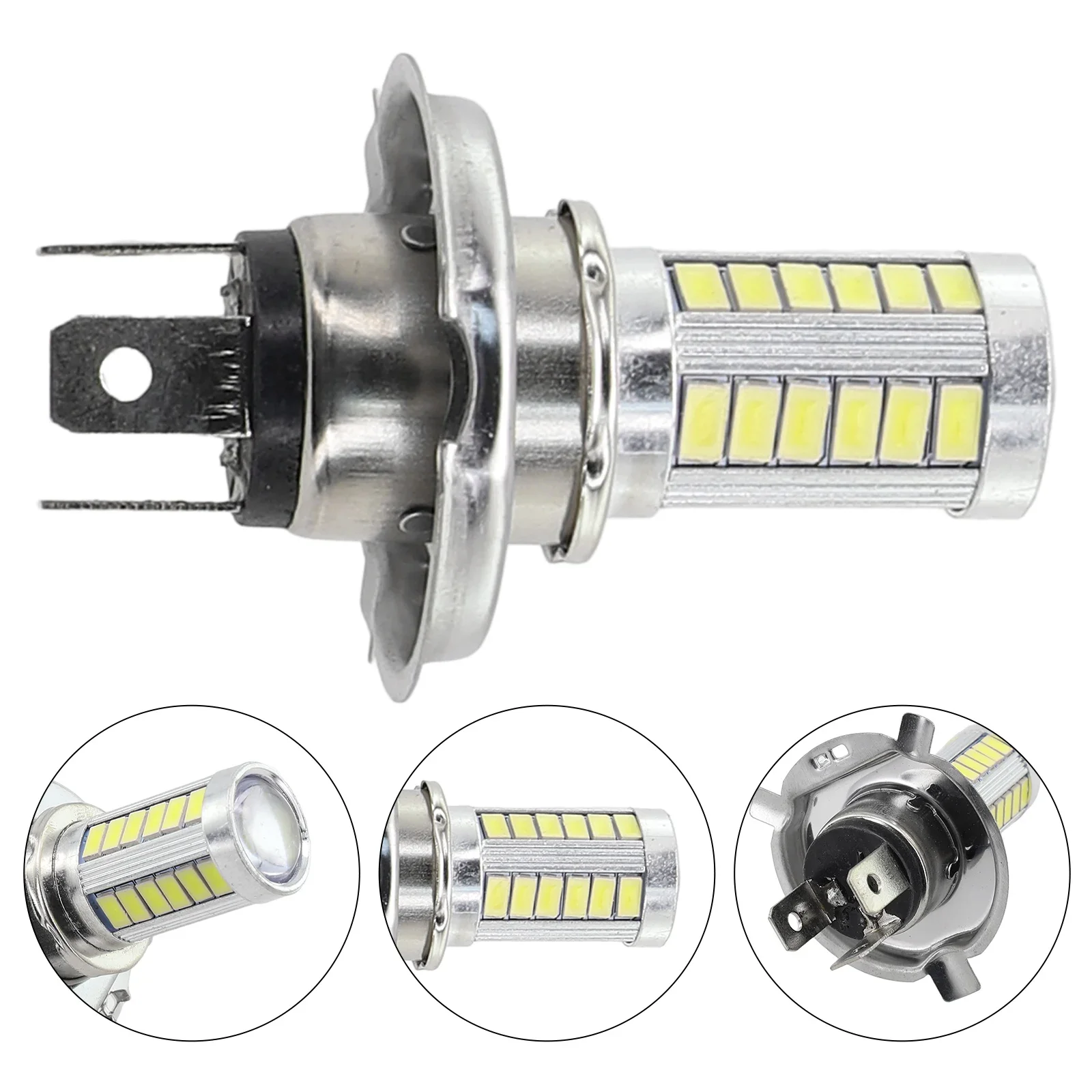 1Pc Car H4 H7 H1 H3 LED Front Fogs Lights Lamps Beads 5630-33SMD 12V 1A  Aluminum Alloy Color 6000K Car Auto Accessories