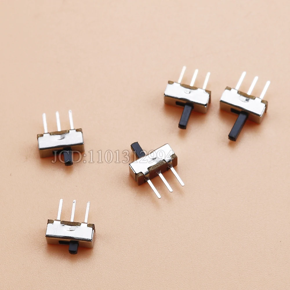 50Pcs SS12D00 Interruptor on-off mini Slide Switch 3pin 1P2T 2 Position High quality toggle switch Handle length:3MM/4MM/5MM/6MM