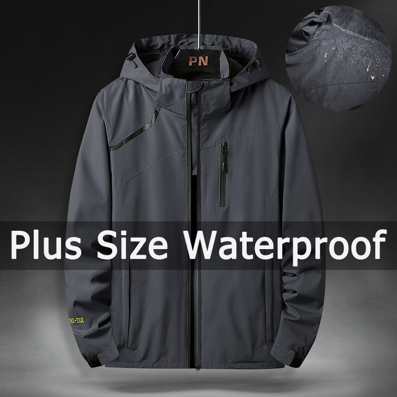 Wasserdichte Jacke Outdoor Windjacke Männer Plus Größe 5XL 6XL 7XL Winddicht Regendicht Mantel Große Größe Männer Kleidung Jaqueta Masculina