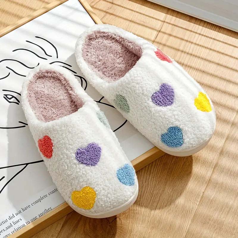 Pantoufles à semelle souple pour femmes, pantoufles d'hiver chaudes et antidérapantes pour la maison, Texture de merde confortable pour femmes