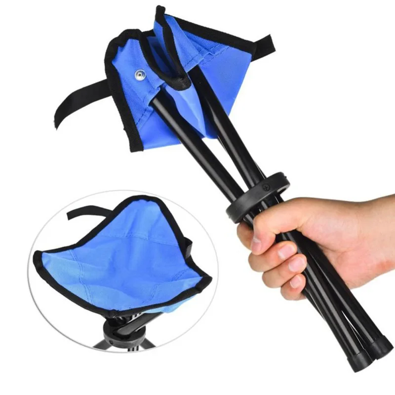 Banqueta tripé dobrável de aço portátil indispensável – multiuso para piquenique, camping, caminhadas e pesca