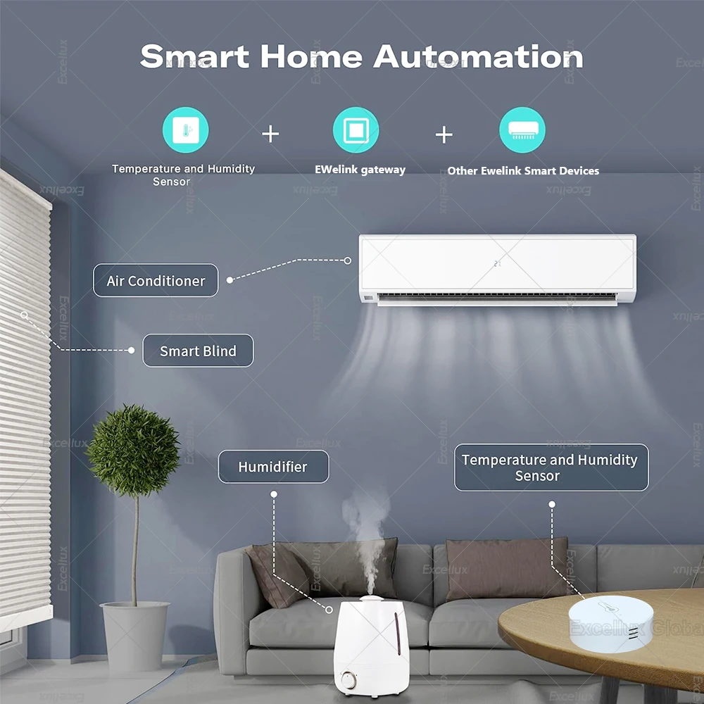 EWelink Smart Zigbee czujnik temperatury i wilgotności kontrola aplikacji termometr wewnętrzny Monitor automatyka domowa współpracuje z Alexa Google