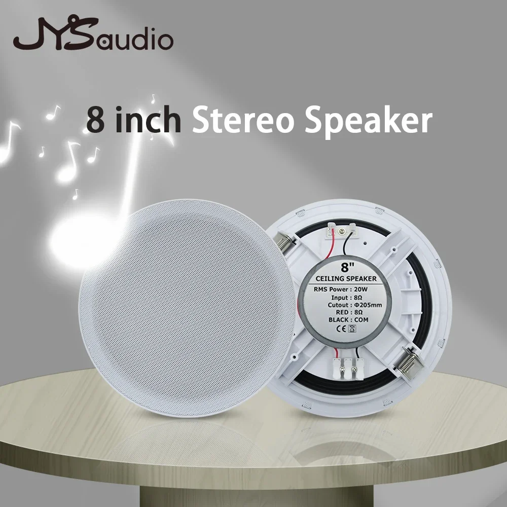 Altavoz estéreo de techo para cine en casa, sistema de transmisión de Audio, música de fondo, Hotel, restaurante y Hotel, 8 pulgadas, 20W