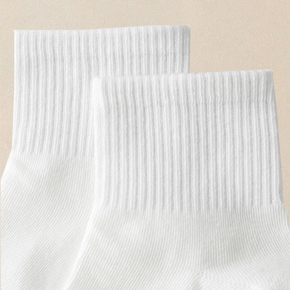 5 pares de calcetines de Color sólido para hombre, calcetines cortos informales de verano Unisex versátiles a la moda, calcetines de longitud media para parejas de otoño e invierno