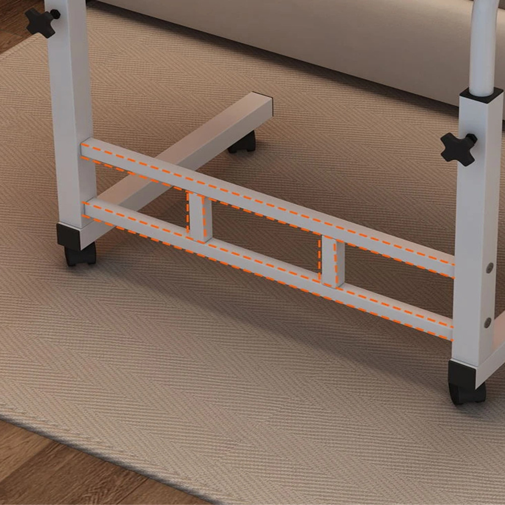 Mobile Computer Desk For Small Space, Adjustable Height Rolling Work Desk, Portable Standing Writing Desk With Wheels For Home