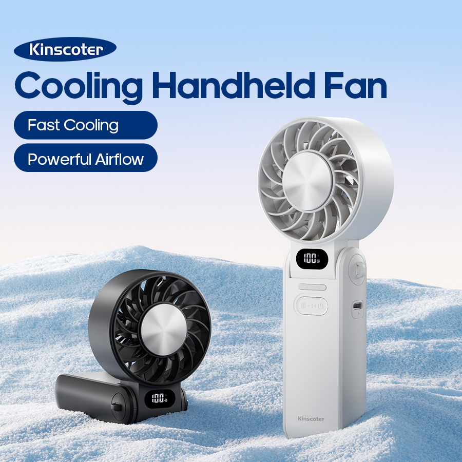 Портативный высокоскоростной ручной вентилятор 3600 мАч Складной охлаждающий вентилятор 100-скоростной мини-перезаряжаемый вентилятор со светодиодным цифровым дисплеем и ремешком