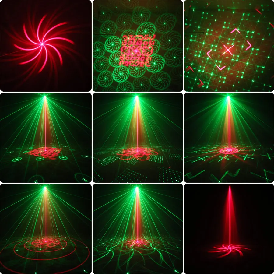 MINI 32 Patterns RG Laser Projector Party Light DJ Dance Disco Bar Family Christmas Effect Stage Lamp Show Y11