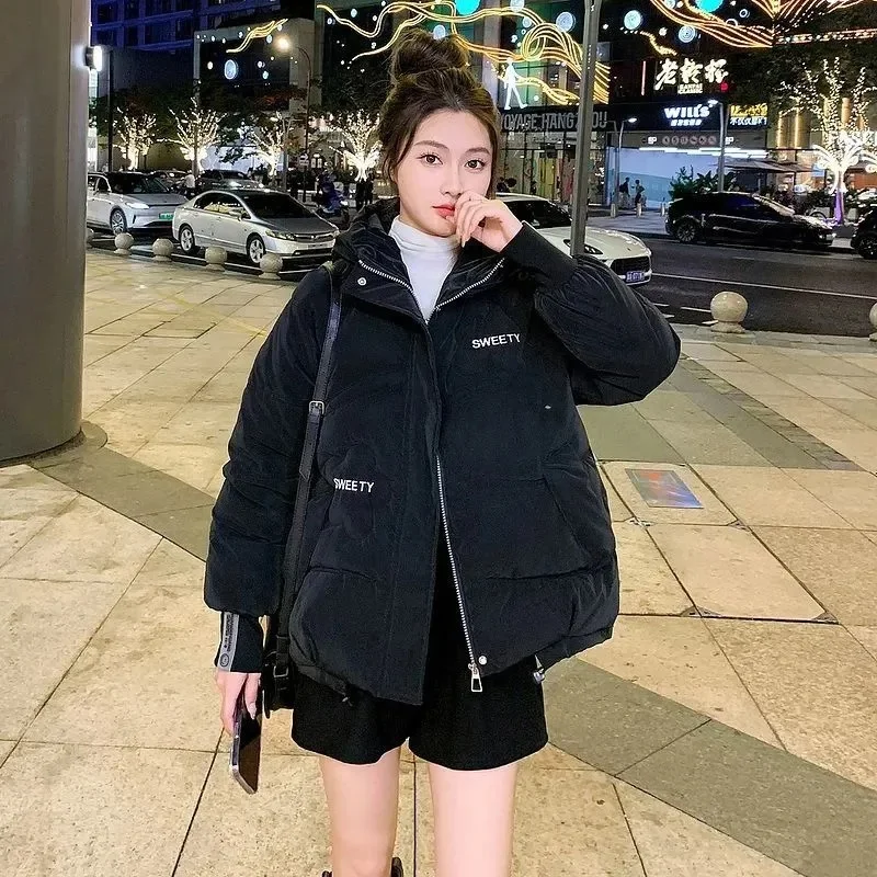เสื้อคลุมขนเป็ดแขนยาวสำหรับผู้หญิง, แจ็คเก็ตฤดูหนาวใหม่2024