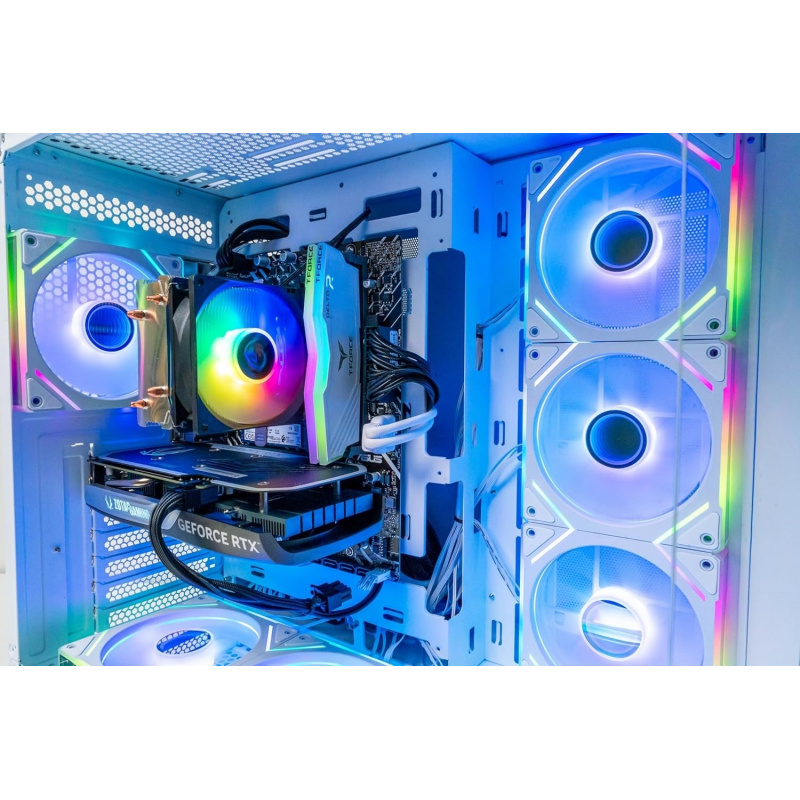 ゲーミングPC、i5-12400F、RTX 3050、16GB RAM、1TB SSD、600W電源、H610M-Kマザーボード、7ファンRGBケース（ホワイト）（WHITE）