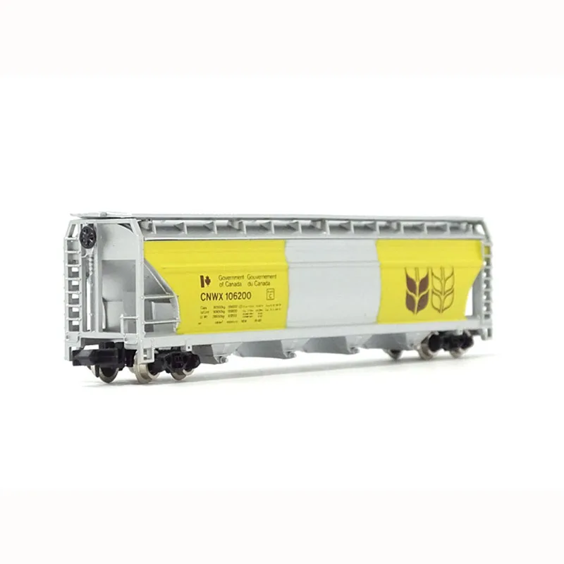 オリジナル N スケール 1/160 黄色小麦穀物トランスポーター鉄道車両モデル大人のクラシックコレクション砂テーブル静的ディスプレイ